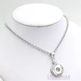 Hela AB Crystal Snap Necklace utbytbara snaphängen Halsband Fit 18mm Snap Button Jewelry Diy Bijoux Collier264q