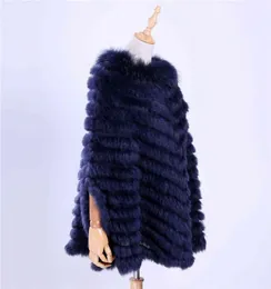 Women039s Luxus-Pullover, gestrickt, echtes Kaninchenfell, Waschbärfell, Poncho, Umhang, Schal, Strick, Wraps, Schal, Dreiecksmantel 2012217877225