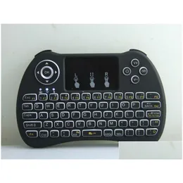 Tangentbord trådlöst bakgrundsbelysta Blacklight Keyboard H9 Fly Air Mouse MTI-Media Remote Control Toucad Handheld For Android TV Box Drop Deliv Otnrn