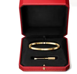 Amor bangle parafuso jóias designers pulseira pulseiras rosa ouro platina pulseiras presente de aniversário titânio aço adulto 365mm brace9927099