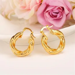 2017 NEW BIG HOOP EARRINGS 펜던트 여성 웨딩 보석 세트 Real 24K Yellow Solid Gold GF Africa Daily Wear Gift Gift 250s