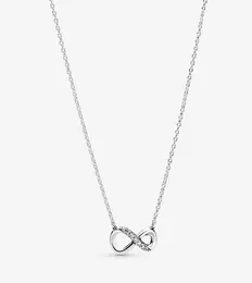 925 Sterling Silver Silver Flarkling Infinity Collier Netclace Massion Making for Women Gifts2534365