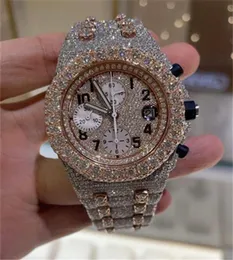 D24 Luxury Mens 시계 4130 Movement Watches Men 3255 Montre de Luxe Watch Mosang Stone 아이스 Moissanite Diamond Watchs Wristw4929074
