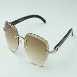 Новейшие модные солнцезащитные очки Direct s с режущими линзами 3524019, очки из натурального черного рога буйвола, размер 58-18-140 мм228i
