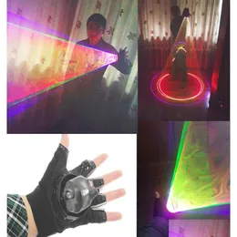 Andere Event Party Supplies Mode Mticolor Laserhandschuhe DJ Rotierender Handschuh rechts und links Hand Licht US EU Plug für Dance Club952 DHMB7