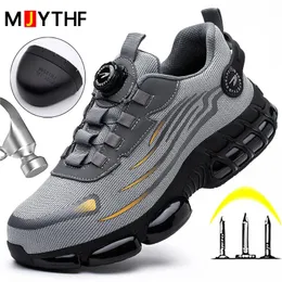 Obracające się buty bezpieczeństwa guziki mężczyźni anty-mash przeciwpunktura buty robocze moda mężczyzn butów sportowych buty ochronne mężczyźni 231225