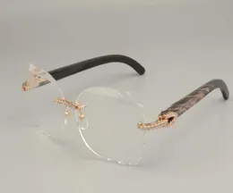 2019 New Fashion Highgrade Carved Glasses 프레임 8300817 다이아몬드 시리즈 블랙 블랙 플라워 혼합 뿔 안경 프레임 58181406700752