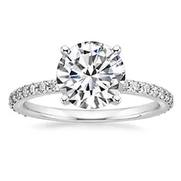 Cluster Rings EAMTI 925 Sterling Silver For Women 1 25 CT Round Solitaire Cubic Zirconia Engagement Ring Promise Size 4-12187b