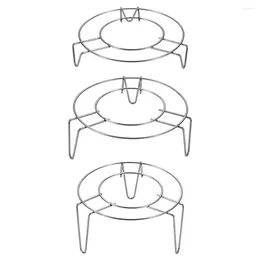 Caldeiras duplas 3 pcs aço inoxidável aço a vapor Power Pressão Bandeja de Metal Bandeja de Três Pernas Acessórios