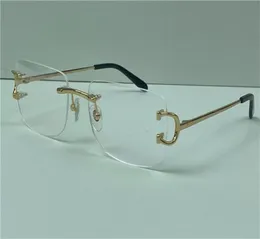 selling clear lens frameless 18k frames goldplated ultralight square rimless optical glasses men business style eyewear top qual8572979