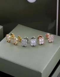 クローバーイヤリングデザイナーイヤリング女性豪華な宝石の花の耳輪宝石宝石宝石bijoux femmes goldjewe5289473