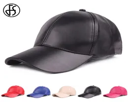 Summer Pu Leather Hat Black Red White Bone Baseball Cap för män unisex Snapback Women Golf Caps Custom Gorra Trucker Hats5653563