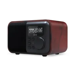 Altoparlanti Altoparlante Bluetooth in legno di lusso iBox D90 con microfono vivavoce Radio FM Sveglia Scheda TF/Lettore USB retro Scatola di legno bambù Wireless