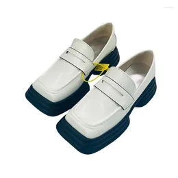 Dress Shoes Platform Oxfords Women's Heels Lolita School Uniform Student Girls White Black Square Toe Loafers Big Size 40 41