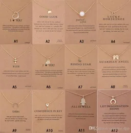 Dogeared Europe and America South Korea Elephant Unicorn Alloy Clavicle Chain Key Necklace Horse Pendant Female Jewelry Card7162405