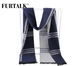 Furtalk 2020 New Winter Men Silk Plaid Scarf Scarf Warm Male Scarves Bandana7291530