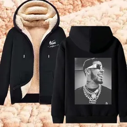 Anuel AA Verdicken Hoodies Winter Rapper Real Hasta La Muerte Jacken Warme Lammwolle Sweatshirts Hip Hop Streetwear Mantel Plus Größe