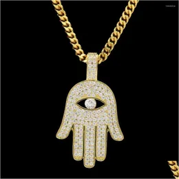 Colares pendentes homens hip hop khamsah hamsa colar de corrente de ouro