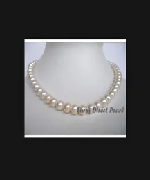 fine pearls jewelry natural Lustrous 18quot Inch Genuine 89mm White Pearl Strand Necklace3467549