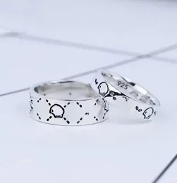 Anillo de diseñador para mujer para hombre, moda, Calavera, letra G, anillos de lujo de plata fina con caja de joyería sapeee1024658