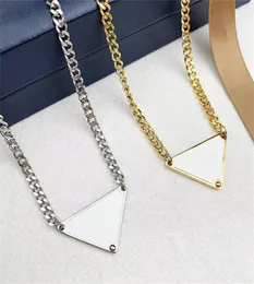 Nowy srebrny łańcuch wisiorek i złoty luksusowy trójkąt kształt naszyjniki dla kobiet dziewczyna Valentine039S Mother039s Dzień 6267541