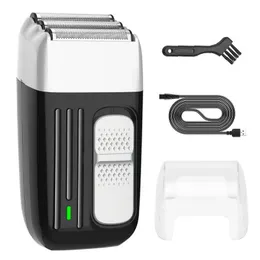 3-Bıçak Sistem Saç Sakı Elektrikli Tıraş Tacir Erkekler Yıkanabilir Elektrikli Jilet Islak Kuru Kafe Kel Tıraş Makinesi Şarj Edilebilir 231225