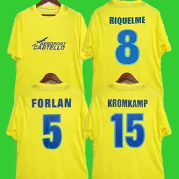 2005 2006 Villarreal Retro Soccer Jerseys Home Yellow 05 06 Classic Vintage Footbale Shirt Thai Quality Camisa de Futebol riquelme forlan Kromkamp Cazorla