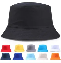 Neue Paar Kappe Tragbare Mode Einfarbig Falten Fischer Sonne Baumwolle Hut Im Freien Männer Und Frauen MultiSeason Eimer Cap4973035