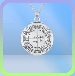 Double Sided Talisman For Good Luck of Solomon Pentacle Seal Pendant Necklace Jewelry Wicca Amulet for Men8523407