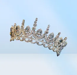 Himestory Noble Beauty Princess Tiara Cubic Zircon Wedding Bridal Crown Rhinestone Pageant Crown för brudar pannband6792612