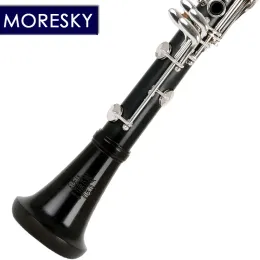 Moresky Professional Ebony Clarinet BB Tune 18 Key Silver Plated Copper Solid Wood SR-136