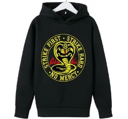 Black Kid Animal Print Pullovers Hoodies Sweatshirt Crewneck Hiphop Snake Cobra Kai Hard Strike Thai Venomous Long Sleeve Boy Gir9714301