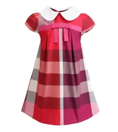 2022 Новая модная летняя платья хлопчатобумажной клетки для девочек повседневная одежда для детей.