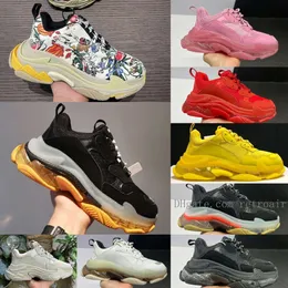 10adesigners Crystal Bottom 17W 여성 Mens Mens Casual Shoes 최신 아빠 플랫폼 럭셔리 트리플 S CLEAL SOLE BLACK WHITE RED BLOO PARIS 평면 다색 트레이너 스니커즈