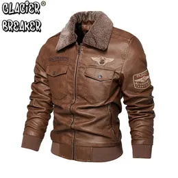 Cappotto da motociclista da motociclista in pelle originale ricamato autunno e inverno da uomo Cappotto caldo casual stile motociclista 231225