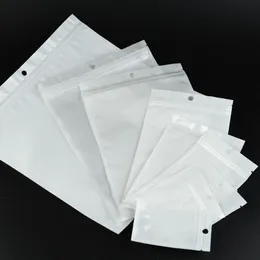 Clear White Pearl Plastic Poly OPP Packing Bags Zipper Zip Lock Retail Packages PVC Bag For Case RCXWL VXQHP