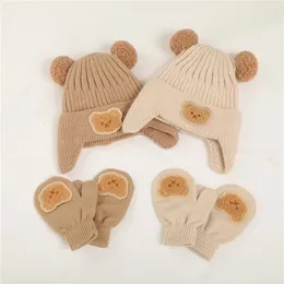 Comfortable Fit Wool Cute Design Versatile Woolen Hat Winter Baby Hats And Gloves Baby Winter Accessories Stylish And Trendy 231225