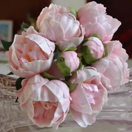 Wreaths 2016 Real / Natural Touch PU Peony Buds bouquet wedding bride Holding flower bridal hand hold flowers home decorative ornament