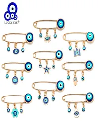 Smycken tillbehör mode smyckenbrooches lyckliga ögon blå turkiska onda ögon brosch stift för kvinnor män som släpper oljeblomma sta3988349