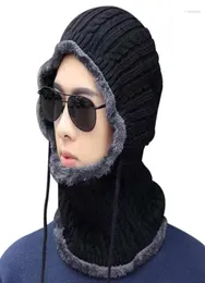 Berretti Moda Hip Hop Berretto caldo Inverno Uomo Donna Berretti freddi Passamontagna in pile Cappello con cappuccio Scaldacollo Sciarpe da trekking GorrasBerets2575954