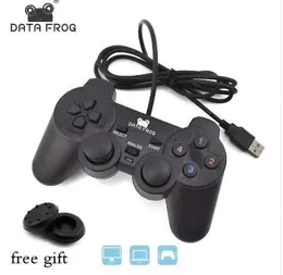 Joysticks Data Frog Wired Game Controller Gaming Joypad Joystick USB Gamepad för PC Laptop Vibration Gamepads för Window 710