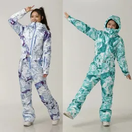 2023 ternos de esqui para mulheres com capuz esporte ao ar livre à prova dwaterproof água inverno térmica snowboard roupas macacões uma peça 231225