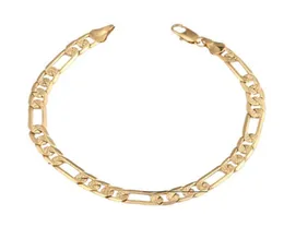 8mm Hollow Wide Bracelet For Women Gold Color Unique Vintage Link Figaro Chain Jewelry3375774