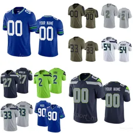 Men Women Youth Football 26 Zach Charbonnet Jerseys 54 Bobby Wagner 20 Julian Love 90 Jarran Reed 27 Riq Woolen 33 Jamal Adams 30 Michael Jackson 2 Drew Lock Uniform