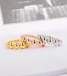 Luxury quality punk band ring with beads design in three color plated for women and mother party jewelry gift have velet bag PS4601964224