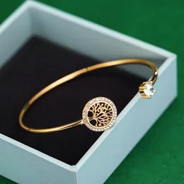 Bellissimo braccialetto alla moda con personalità dell'Albero della Vita, adorabile lattina per aprire ornamenti regolabili per le mani, regali 231226