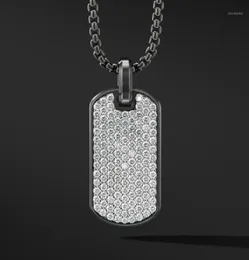 Kedjor bana CZ Army Pendant Men halsband mode rostfritt stål boxkedja ncklace för jewerly gåva3842676