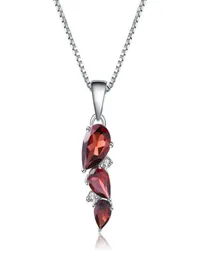 GEM039Sバレエ925 Sterling Silver Birthstone 294ct Natural Garnet Gemstone Pendant Necklace Wedding Fine Jewelry for Women PA2847920