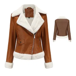 0C43M644 / 467M84 Женская верхняя одежда Пальто из искусственной кожи Патина Бедствие с высокой посадкой Зеркальное качество Индивидуальная куртка