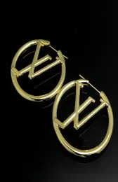Tasarımcı Mektubu Küpe Elektroglplating 18K Altın Moda Çember Küpeler Kadınlar İçin Parti Düğün Sevgilileri Hediye Katılım Mücevher B3387796